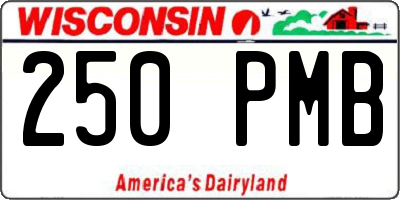 WI license plate 250PMB
