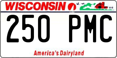 WI license plate 250PMC