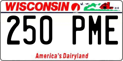 WI license plate 250PME
