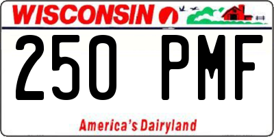 WI license plate 250PMF