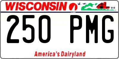 WI license plate 250PMG