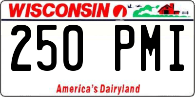 WI license plate 250PMI