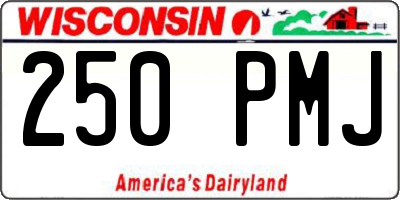 WI license plate 250PMJ