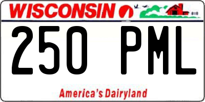 WI license plate 250PML