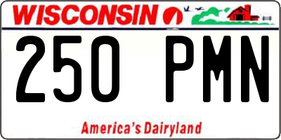WI license plate 250PMN
