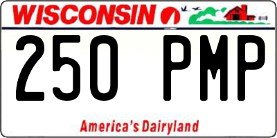 WI license plate 250PMP