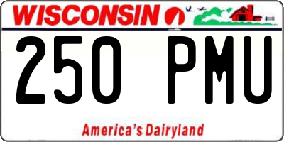 WI license plate 250PMU
