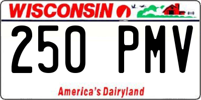 WI license plate 250PMV