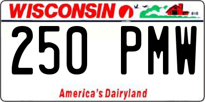 WI license plate 250PMW