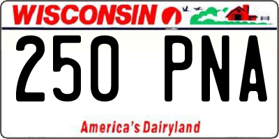 WI license plate 250PNA