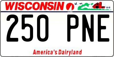 WI license plate 250PNE