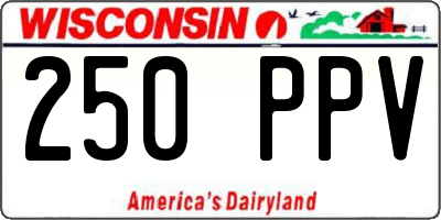WI license plate 250PPV