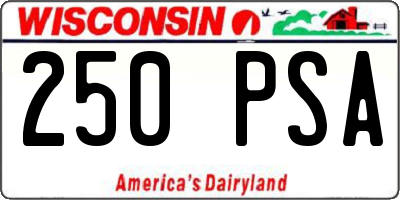 WI license plate 250PSA