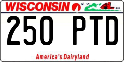 WI license plate 250PTD