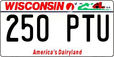 WI license plate 250PTU
