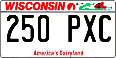 WI license plate 250PXC