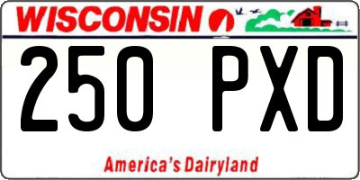 WI license plate 250PXD