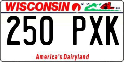 WI license plate 250PXK