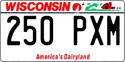 WI license plate 250PXM