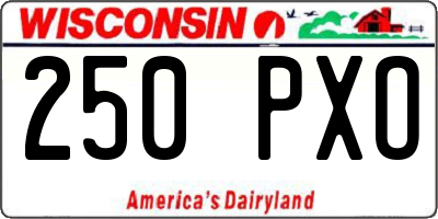 WI license plate 250PXO