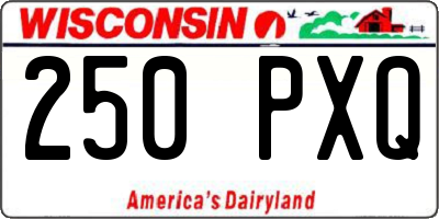 WI license plate 250PXQ