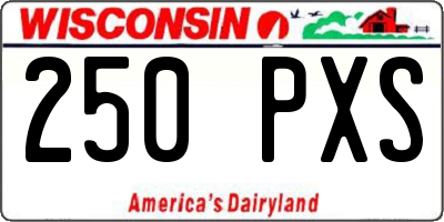 WI license plate 250PXS