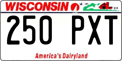 WI license plate 250PXT