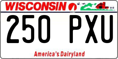WI license plate 250PXU