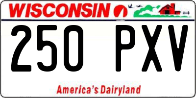 WI license plate 250PXV