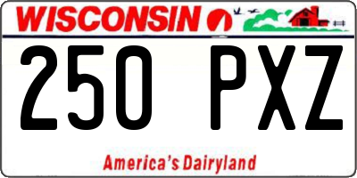 WI license plate 250PXZ
