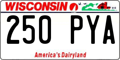 WI license plate 250PYA