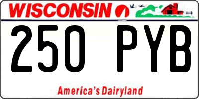 WI license plate 250PYB