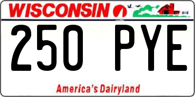 WI license plate 250PYE