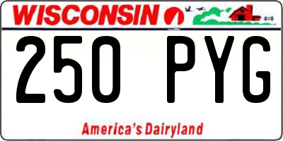 WI license plate 250PYG