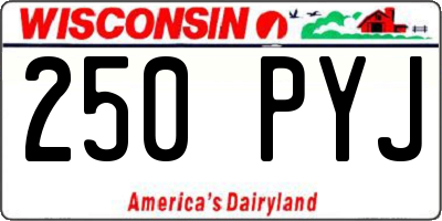 WI license plate 250PYJ