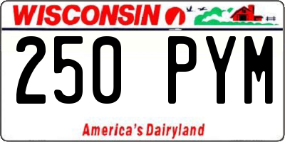 WI license plate 250PYM