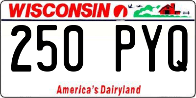 WI license plate 250PYQ