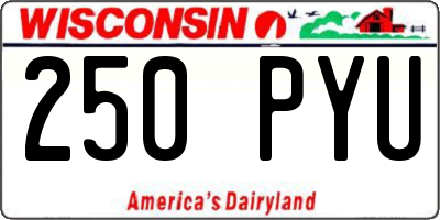 WI license plate 250PYU