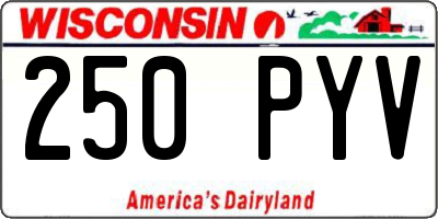WI license plate 250PYV