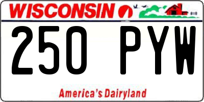 WI license plate 250PYW