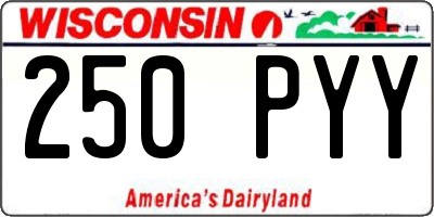 WI license plate 250PYY