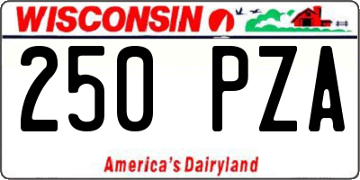 WI license plate 250PZA