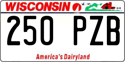 WI license plate 250PZB