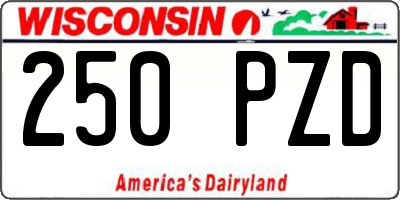 WI license plate 250PZD