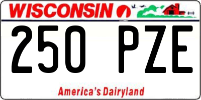 WI license plate 250PZE