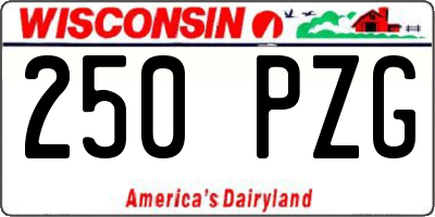 WI license plate 250PZG