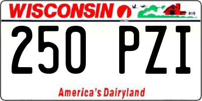 WI license plate 250PZI
