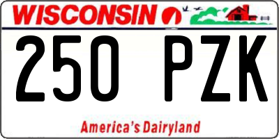 WI license plate 250PZK