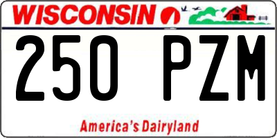 WI license plate 250PZM
