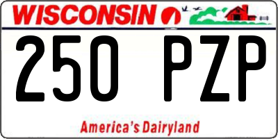 WI license plate 250PZP